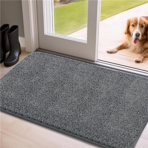 Door Mat Indoor, 17" x 29.5", Dirt Trapper Entrance Doormat, Non-Slip - Picture 1 of 7